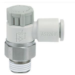 SMC速度控制阀AS2201F-01-06SA/单触管接头速度控制器（带弯头型、密封剂）