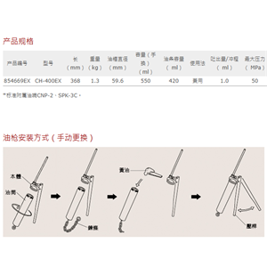 YAMADA山田手动黄油枪-CH400EX合肥栗山小胡18105608873