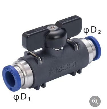 PISCO碧铄科球阀气管接头BVU20-1/4-1/4SUS杨:181-0560-8573