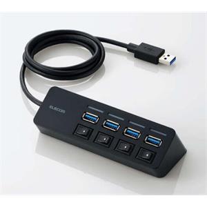 全新原装 ELECOM 宜丽客 U3H-S418BBK USB3.0 四口独立开关磁吸集线器杨：181-0560-8753